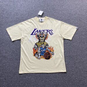 Warren Lotas Los Angeles Lakers Trendy Skull Theme Yellow T Shirt
